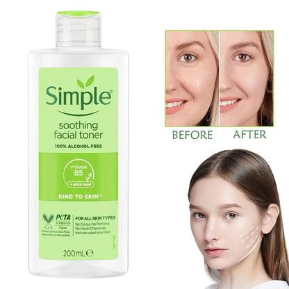 Simple Soothing Toner Long Lasting Moisturizing Gently Calms Soothes Balances Skin PH Softens Stratum Corneum