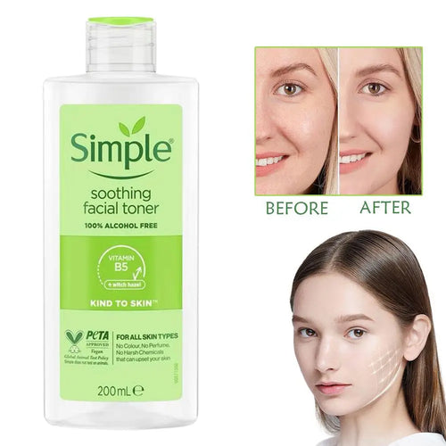 Simple Soothing Toner Long Lasting Moisturizing Gently Calms Soothes Balances Skin PH Softens Stratum Corneum