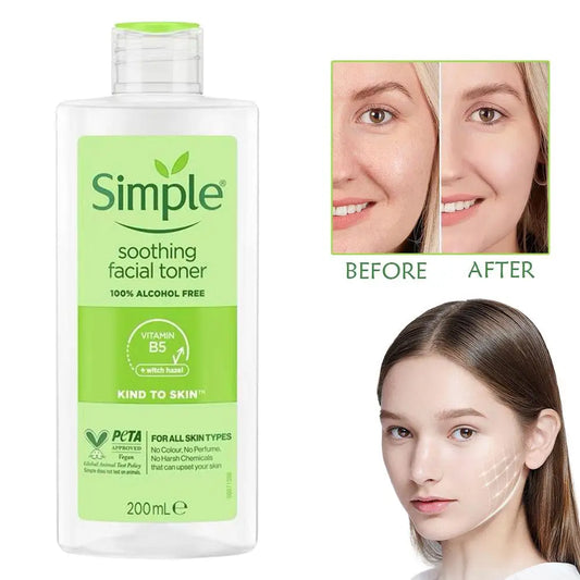 Simple Soothing Toner Long Lasting Moisturizing Gently Calms Soothes Balances Skin PH Softens Stratum Corneum