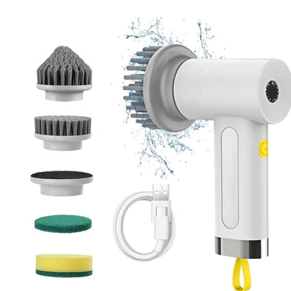 Kitchen Cleaning Tool USB 5 in 1 Cleaner Bathroom Bathtub Clean Brush Spin Scrubber Electric Cleaning Brush to Dishwashing Sink
