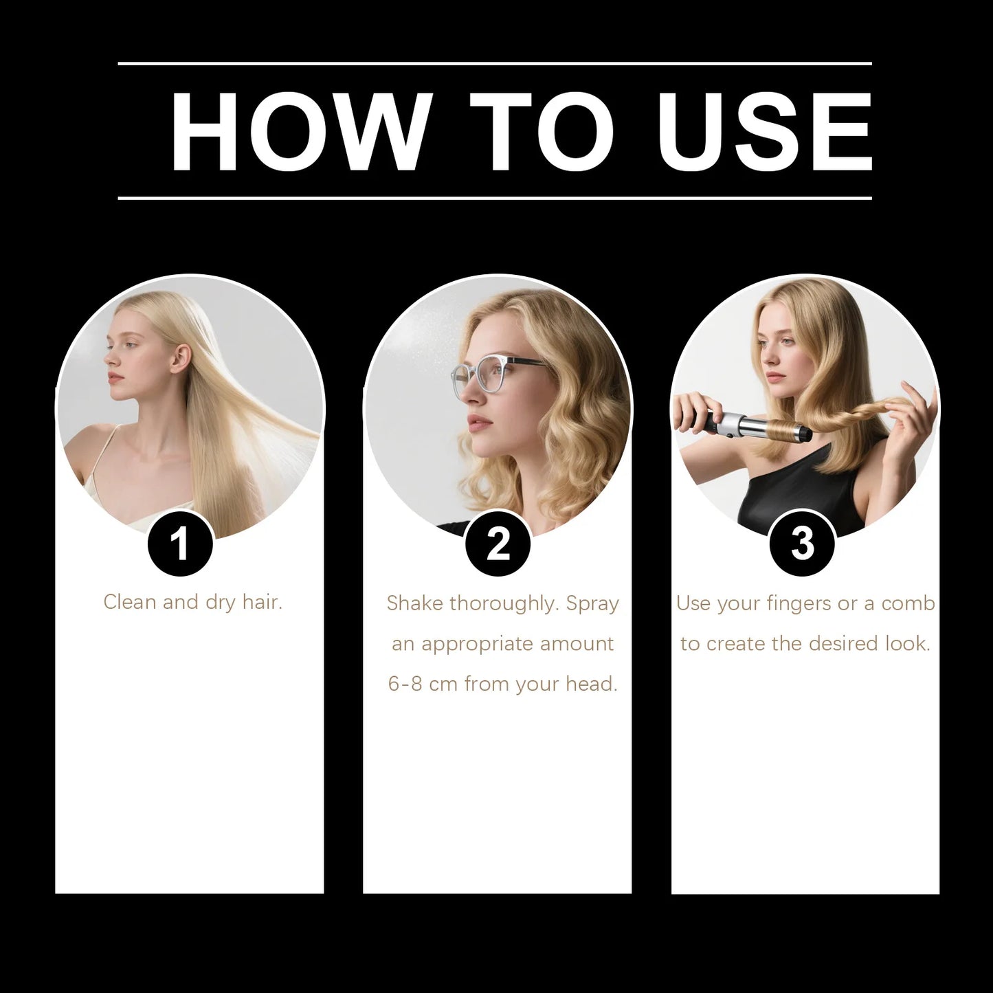 HOEGOA Hair Styling Spray Brighten Luster Eliminate Frizz Enhance Texture Improve Elasticity Permanent Styling Hair Cares Spray