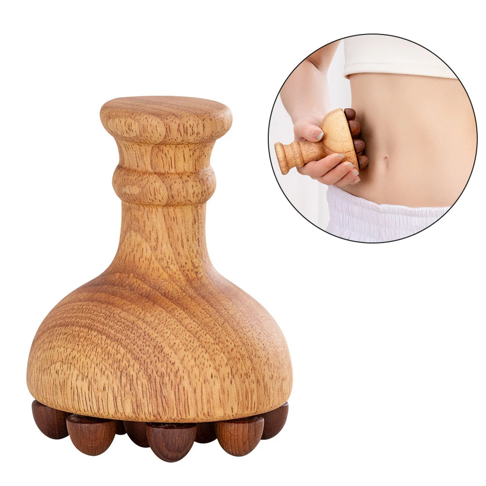 Therapy Massage Tools | Wooden Mushroom Massager | Lymphatic Drainage Massager Wood | Maderoterapia kit |Meridian Pressure Brush