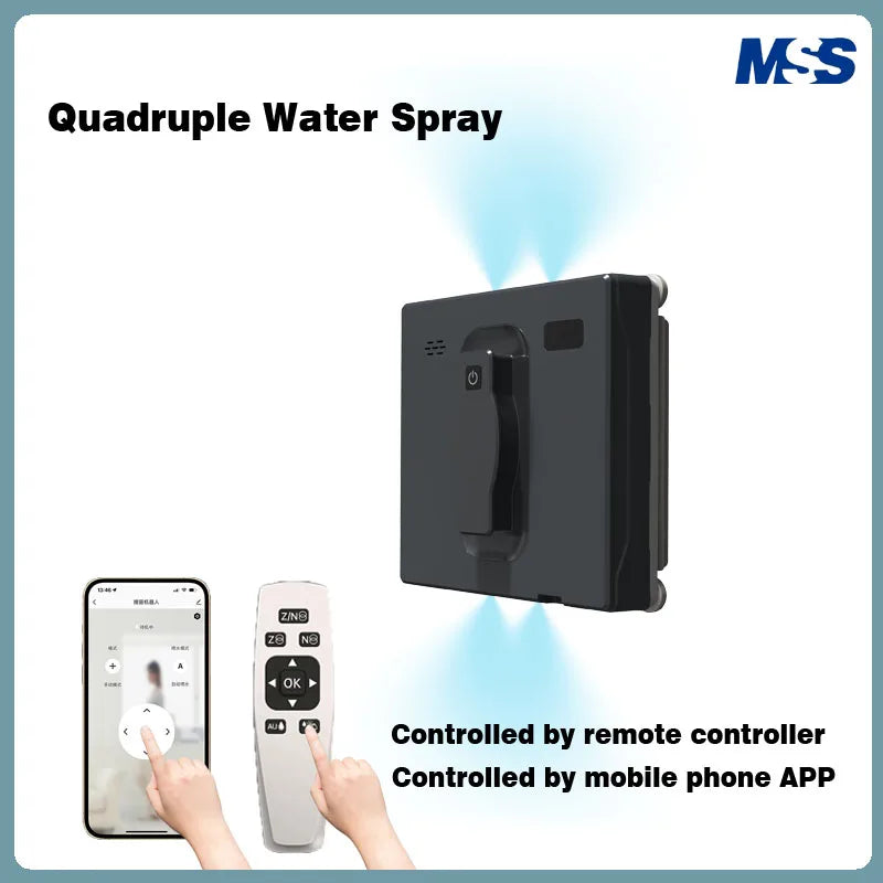 Window Cleaning Robot Battery-Four Spray Heads,Automatic Window Cleaner,Smart Home For Clean Glass,Home,Tile To Clean Tiles