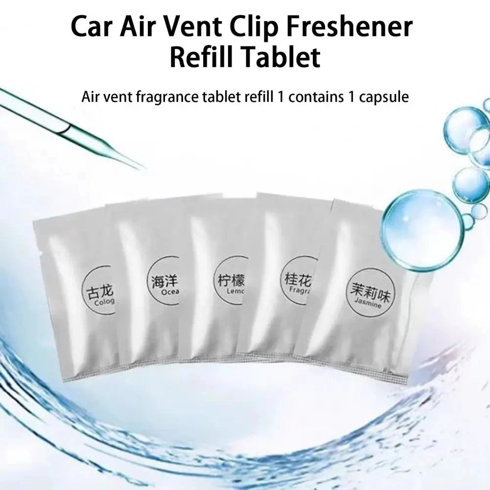Air Freshener Tablets Refill Solid Perfume Aromatherapy Tablets Car Air Vent Fragrances Flavor Diffuser Car Interior Accessories
