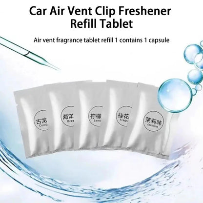 Air Freshener Tablets Refill Solid Perfume Aromatherapy Tablets Car Air Vent Fragrances Flavor Diffuser Car Interior Accessories