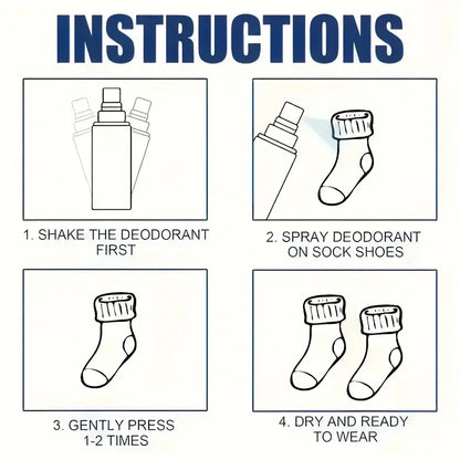 1 Bottle/Box Shoe Deodorizer Spray - Odor Eliminator Spray with Plant-Based Formula, Quick-Dry Odor Killer for Gym, Travel