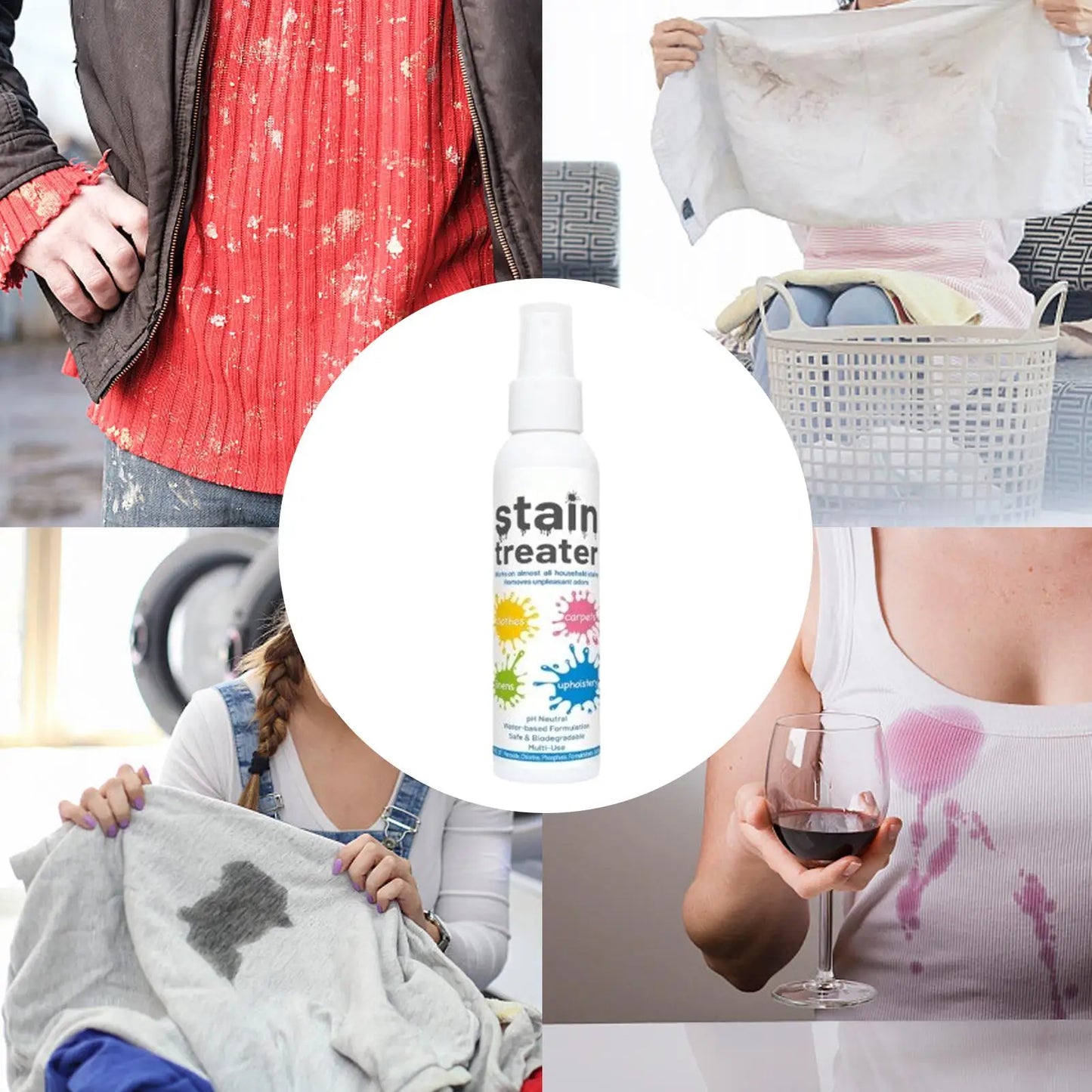 Clothes Stain Remover Spray Stain Remover Spray Laundry Cleaner 120ml Fabric Stubborn Grease Oil Cleaner for Travel Home Dorm