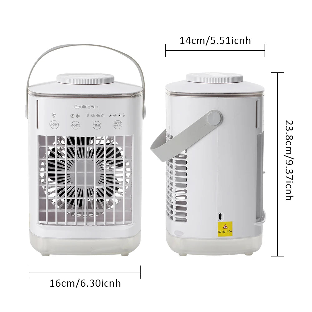 Small Space Air Conditioning for Home Rechargeable Portable Summer Desktop Air Cooler Spray Fan Moist Clean Air for Office Room