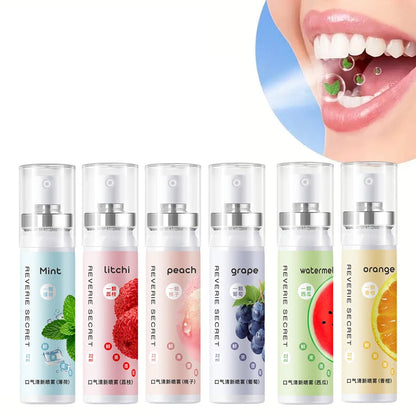 Fruit flavor oral fresh spray, fresh breath, lasting fragrance, mild and non irritating, mouthwash care spray