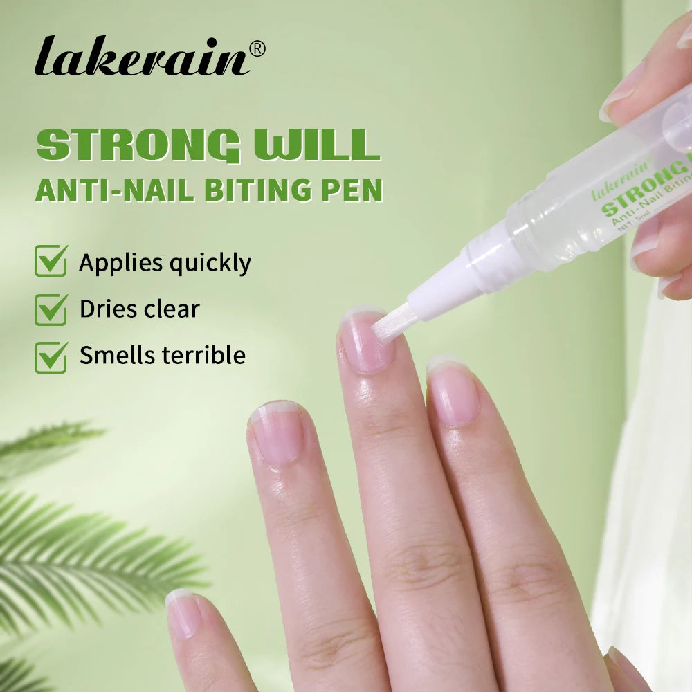 Lakerain Anti-Nail Biting Pen Strong Bitter Protect Nails Apply Quickly Safe Ingredients Natural Moisturizing Nail Pen Care Tool