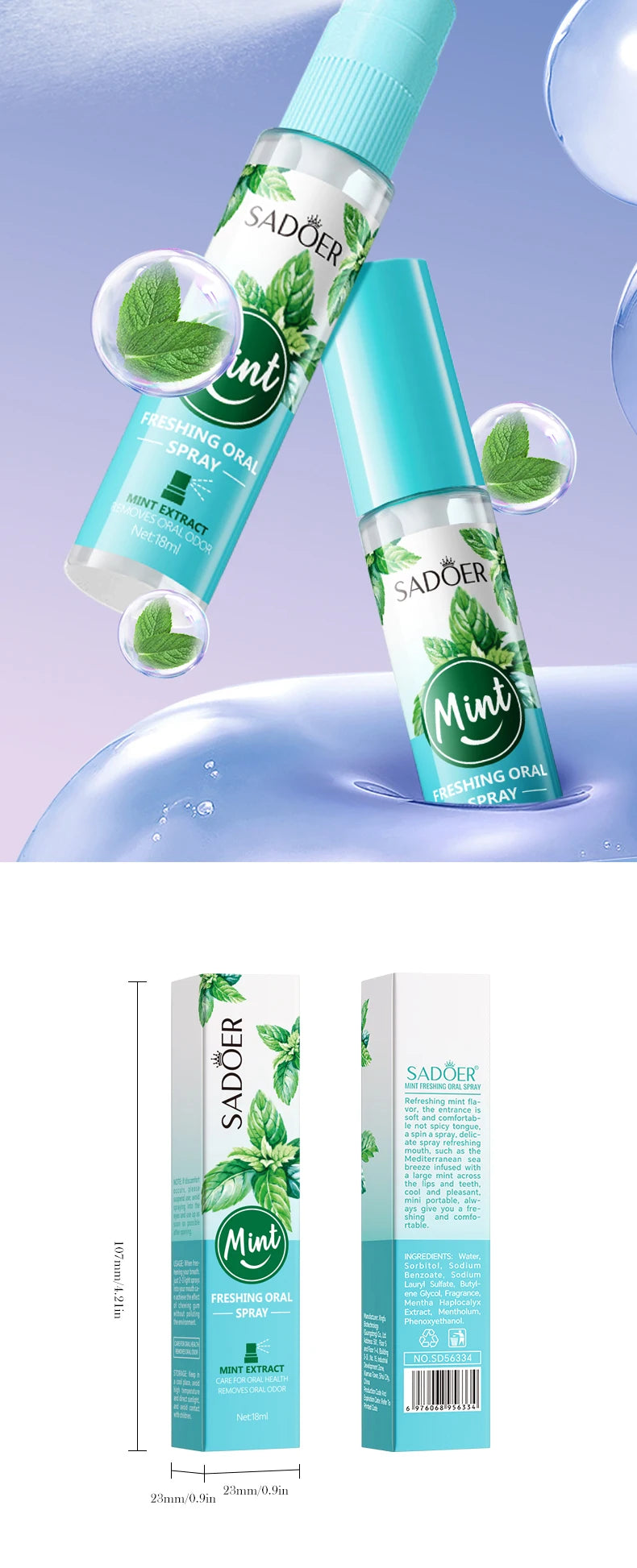 18ML Lemon Oral Fresh Mouth Spray Fresh Breath Eliminate Bad Breath Spray Deodorant Persistent Protable Fragrance No Alcohol