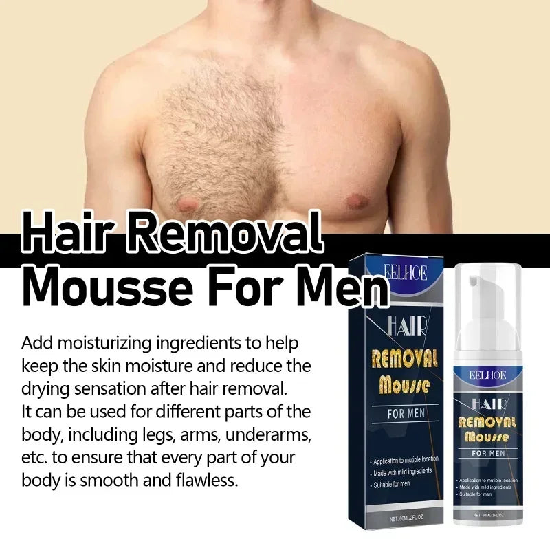 Powerful Hair Removal Mousse Permanent Painless Hair Remover for Men Armpit Legs Hair Growth Inhibitor Depilatory Cream Care