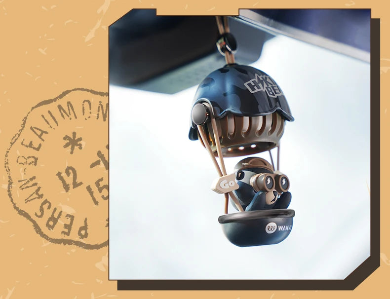 Hot air balloon bear car air freshener hanging accessories perfume fragrance diffuser decoration rearview mirror pendant hanger