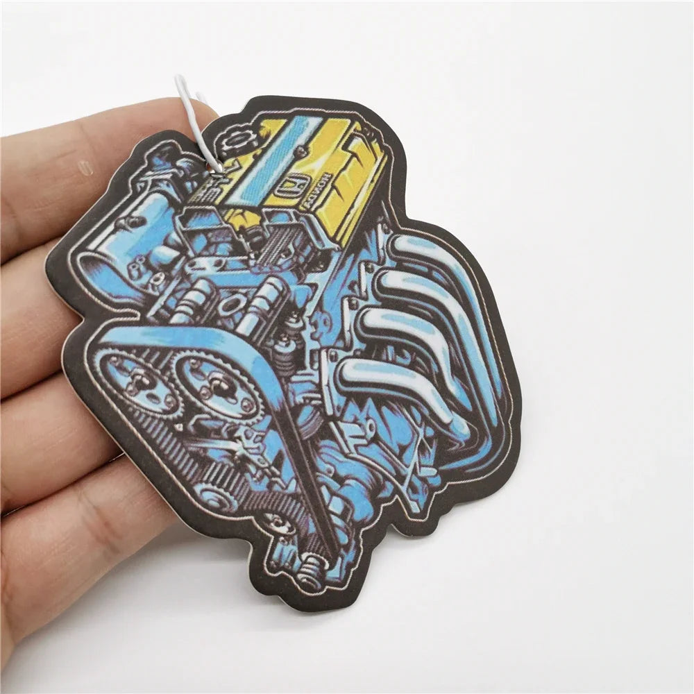 Car Air Freshener Hanging Rearview Mirror Perfume Pendant Solid Paper JDM For Auto Engine Hood Honda VTEC Interior Accessories