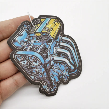 Car Air Freshener Hanging Rearview Mirror Perfume Pendant Solid Paper JDM For Auto Engine Hood Honda VTEC Interior Accessories