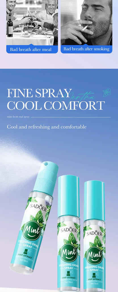 18ML Lemon Oral Fresh Mouth Spray Fresh Breath Eliminate Bad Breath Spray Deodorant Persistent Protable Fragrance No Alcohol