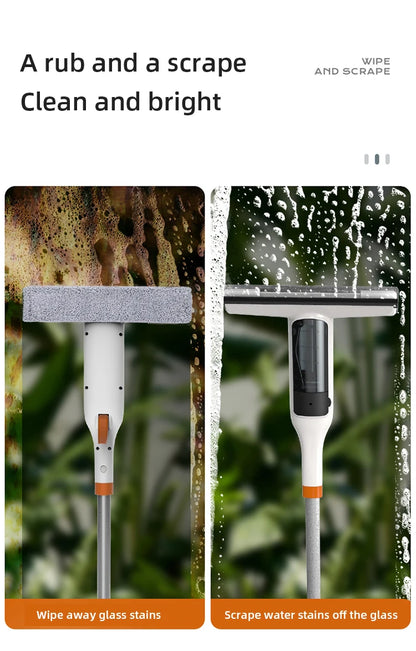 Household Multifunctional Window Cleaner Glass Spray Mop Glass Wiper With Silicone Scraper Floor Cleaning Mop Window Washer