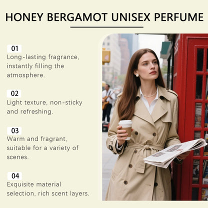 Honey Bergamot Unisex Perfume Mild Naturally Fresh Scent, Women's Charming Everyday Portable Fragrance Perfumes Mujer Originales