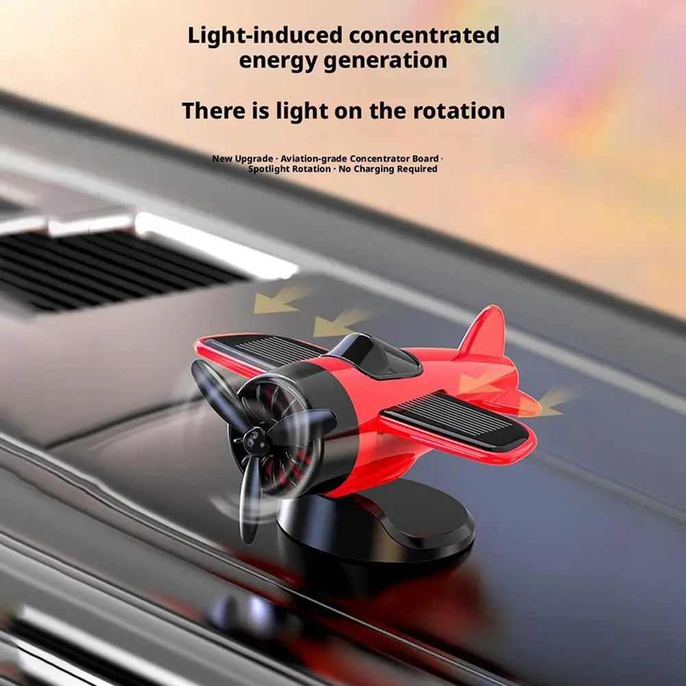 Car Air Freshener Creative Solar Powered Rotating Airplane Ornament Flavoring Fragrance Decoration Car Interior Accessories