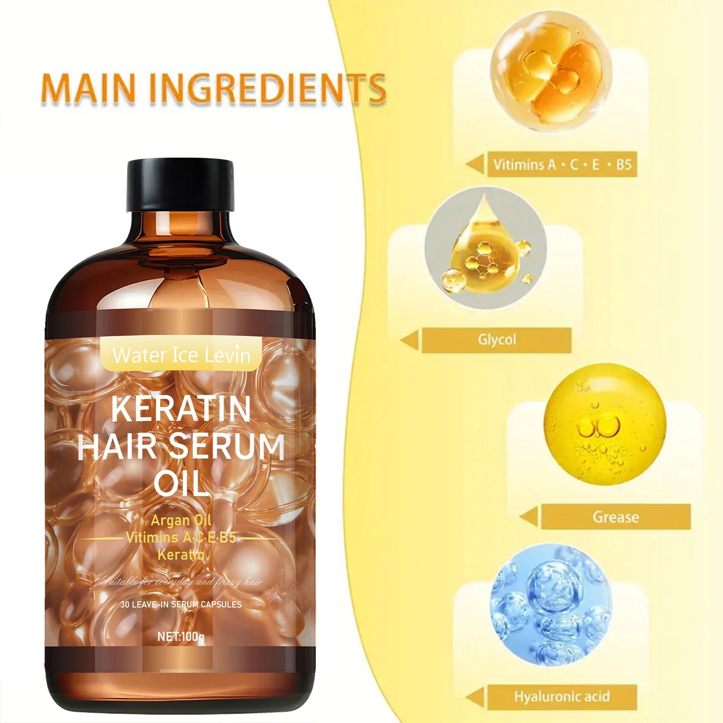 Hair Care Essential Oil, Repairs Hair Roots and Fills Cuticles and Pores, Deeply Nourishes and Locks in Moisture, Moisturizes Dry Hair