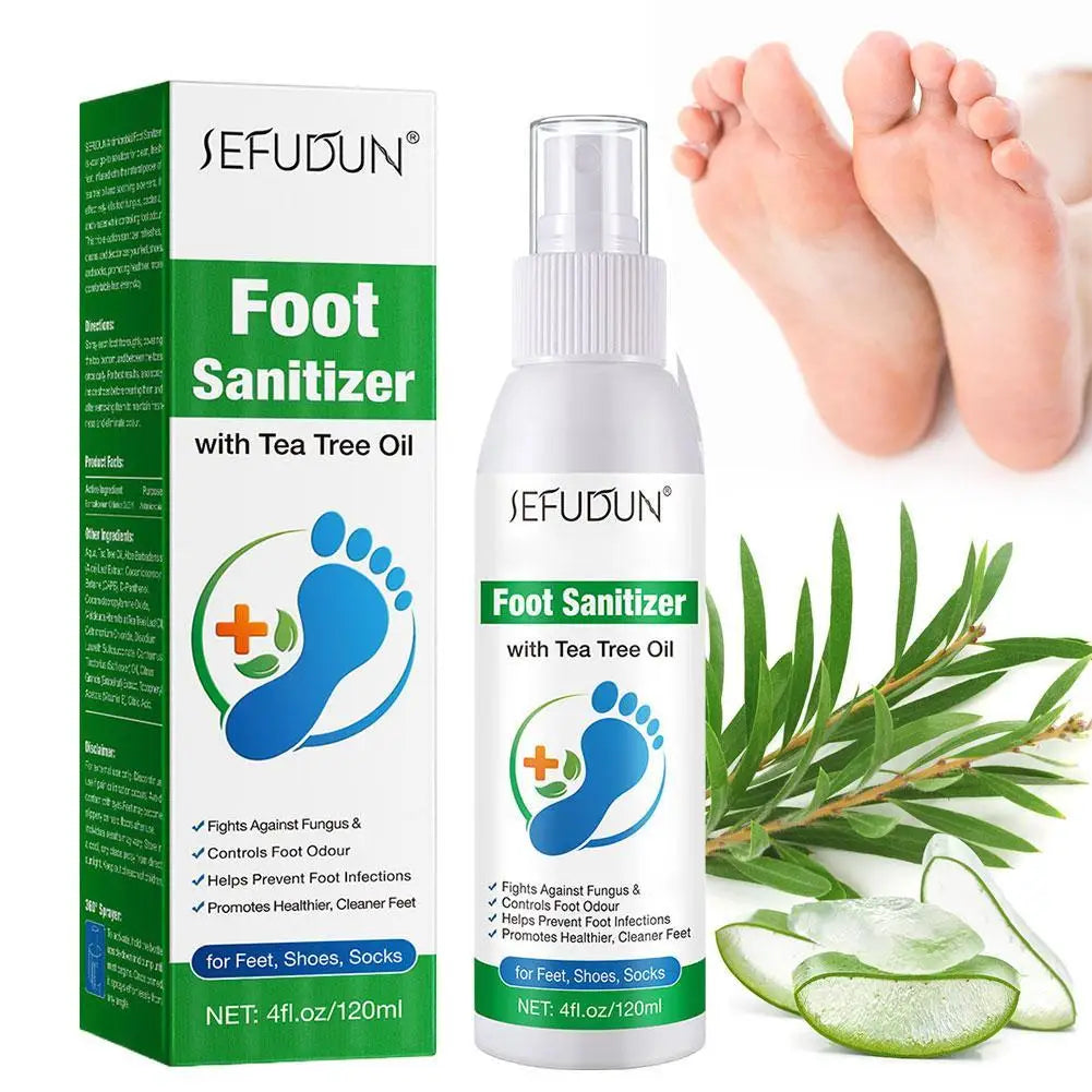 100ml Foot Deodorization Spray Removal Odor with Tea Tree Oil Foot Sanitizer Spray Moisturize Foot Drying Foot Odor Deodorant
