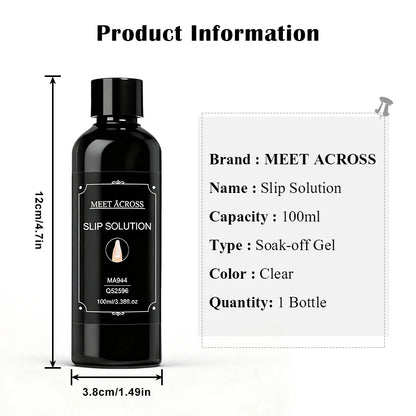 100ml Nail Liquid Slip Solution for Nails Flawless Nail Acrylic Extensions UV Gel Nail Polish Nail Art Manicure Design Tools