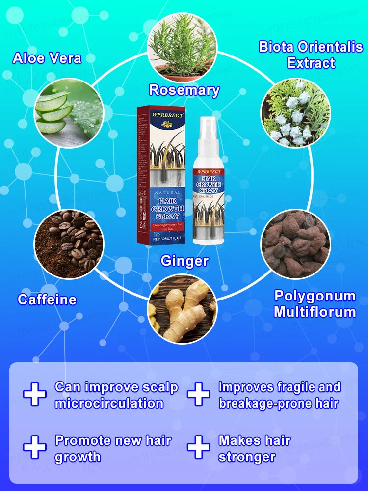 VideoHair-Spray de croissance des cheveux pour hommes et femmes, traitement anti-chute de cheveux, huile d'essence