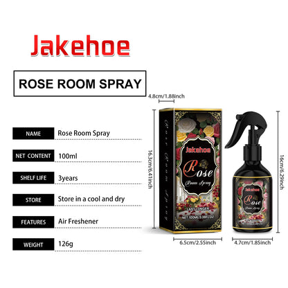 Rose Scented Room Spray 100ml Long Lasting Air Freshener for Bedroom Bathroom Office Instant Odor Eliminator Natural Fragrance