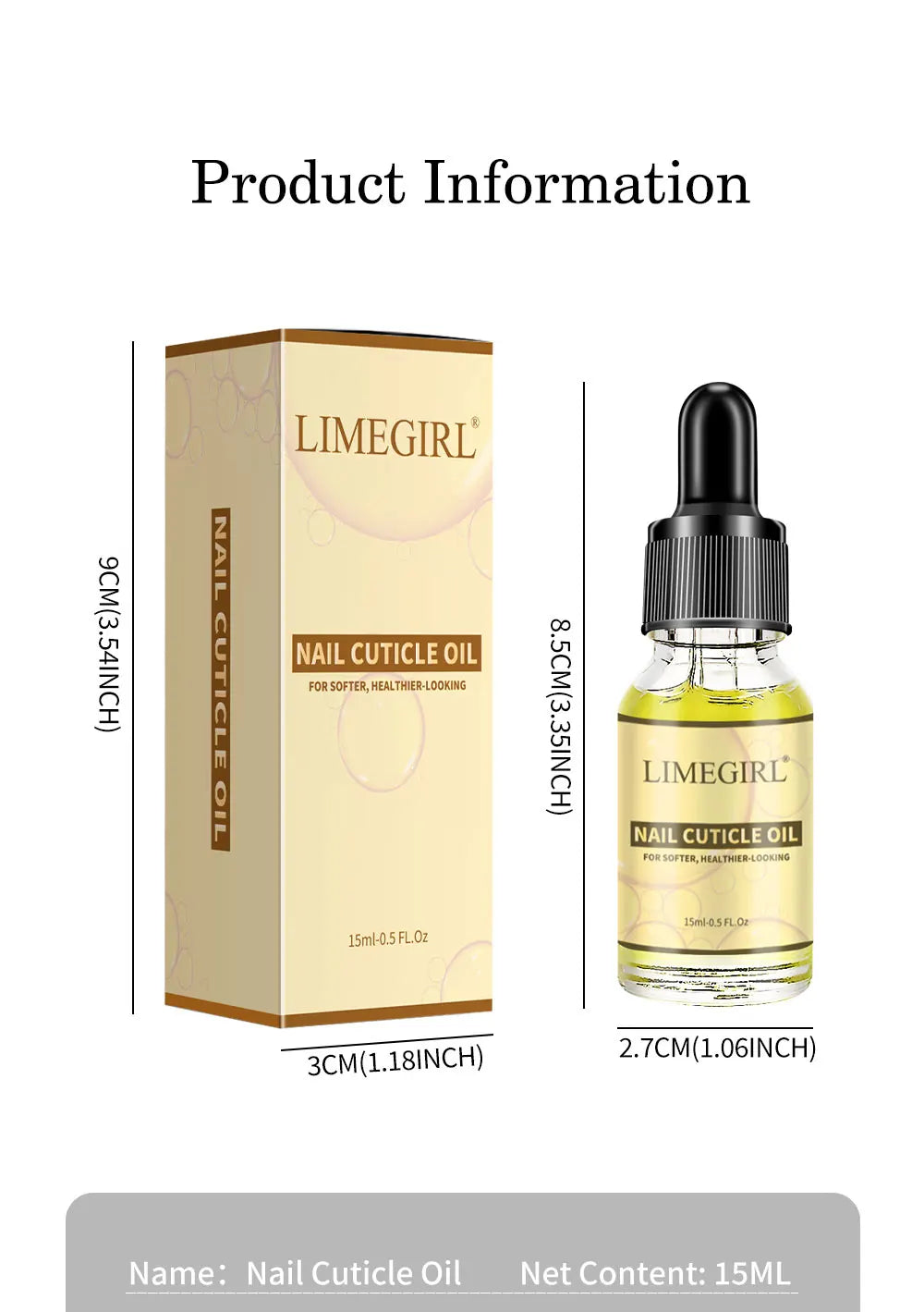 15ML Nail Cuticle Nutrient Oil Nourish Repair Damaged Nail Care Nutrition Oil Treatment Moisturizes Strengthen Bright for Nails
