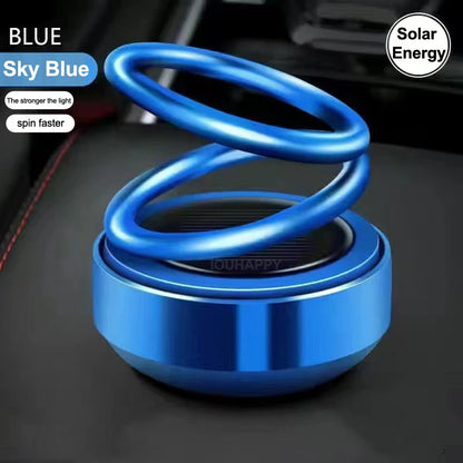 1PC Portable Kinetic Mini Car Air Freshener Solar Powered Double Ring Rotating Air Cleaner Perfume Fragrance Diffuser Decoration