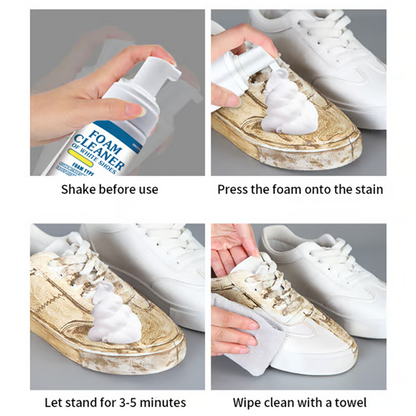 200ml Sneaker Cleaner Foam Cleaner for White Shoes, Boots, Canvas Cleaning Stain Remover Spray Removes Dirt Grime and Yellow